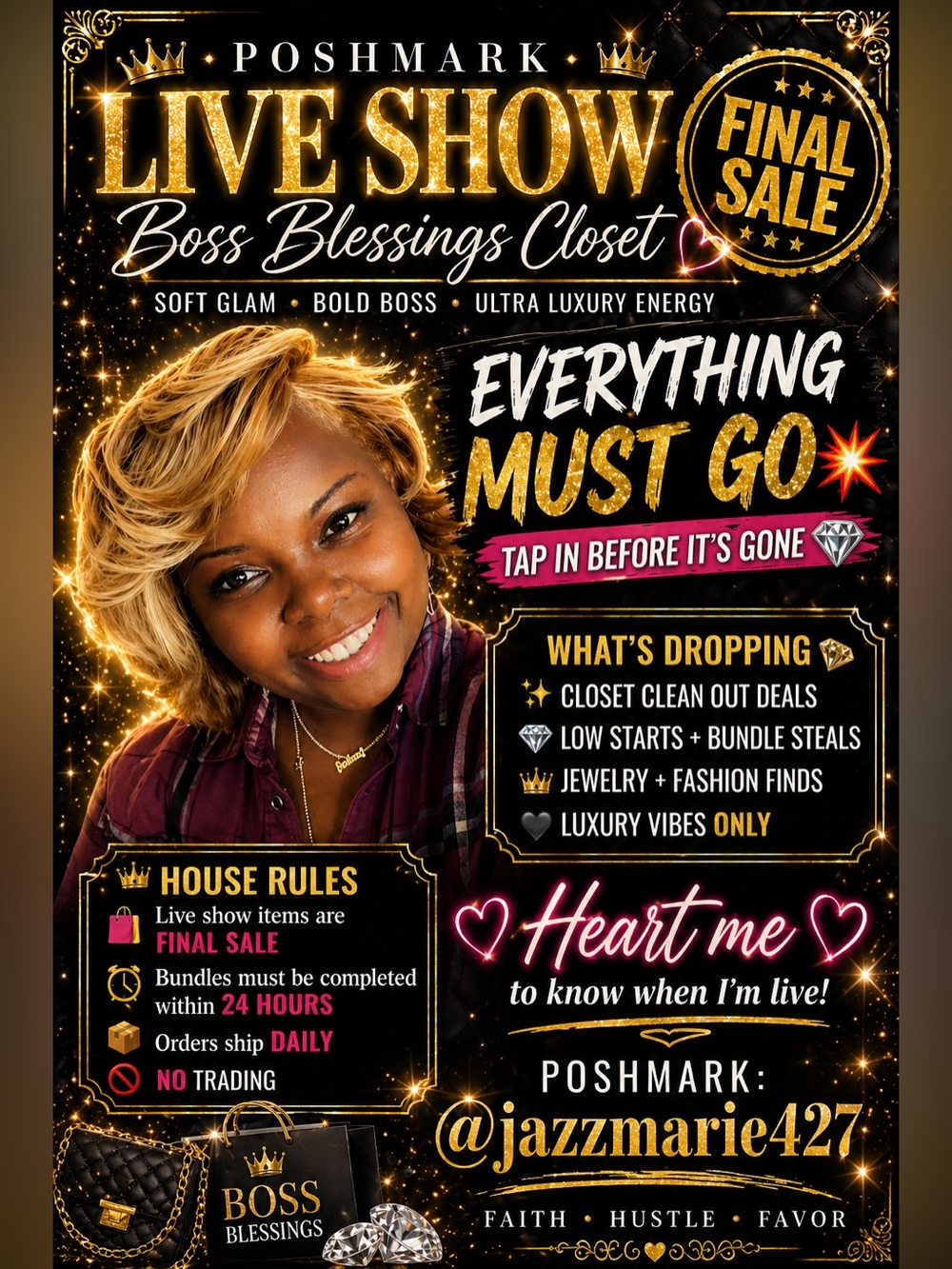 Live Show Promotional Poster - Gold & Black Graphic